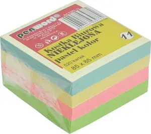 Office note cube Polsirhurt KBN-11, unglued, 520 sheets, 85×85×50 mm, pastel