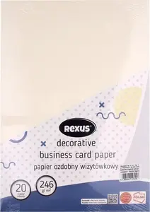 Beniamin business card paper A4, 20 sheets, cream, striped texture