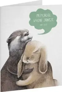 Greeting card Szaron Kartka przyjaźń Przyjaciel kocha zawsze – Szaron folded paper card