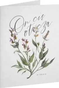 Greeting Card Szaron Kartka Dobro – ON – 'On cię otacza' by Szaron – single folded card in Polish