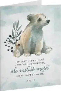 Folded greeting card Szaron Kartka składana - Bo góry Miś by Szaron, single card with envelope