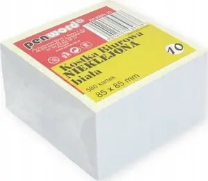 Biroja bloks Polsirhurt KBN-10 neielīmēts 580 lapas 85×85×50 mm balts