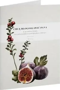 Greeting card (folded) Szaron — 'Chcę błogosławić' with fig design