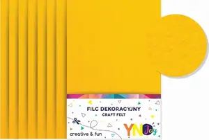 Felt sheets set INTERDRUK A4 yellow — 8 pieces