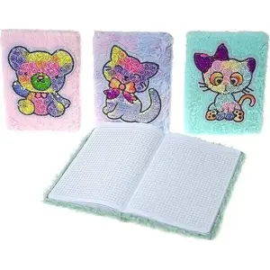Notebook A5 with plush cover Adar — mixed colors, A5 size, lined or plain pages