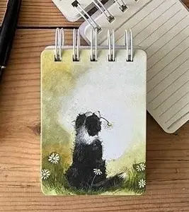 Notebook TEKA Kołonotes A7 SSN36 — A7 pocket notebook with Border Collie and daisies cover