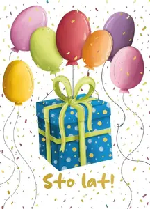 Greeting Card HENRY Karnet B6 Prezent z balonami