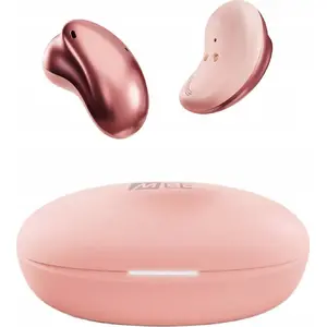 Bezvadu ieliktņausis MEE audio Pebbles modelis MEE-TW3 ar Bluetooth 5.3, IPX4 ūdensizturību, true wireless, rozā zelta