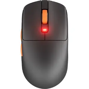Bezvadu austiņas Genlog M30 — over‑ear, melnas ar oranžu, modelis RK‑M30‑W‑BO