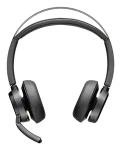 Гарнитура HP Poly Voyager Focus 2 USB-C беспроводная Bluetooth, супраауральная, радиус 50 м, кабель 1,5 м, 175 г, черная, с адаптером USB-C/A и зарядной док-станцией