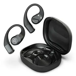Austiņas JLab Open Sport TWS ar ausu āķi, Bluetooth, intrasaurālās, 20–40000 Hz, darbības rādiuss 9 m, 16,8 g, melnas