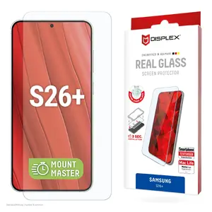 Прозрачная защитная пленка из закалённого стекла e.v.i. Displex (10H) для Samsung Galaxy S26+, устойчива к царапинам и ударам