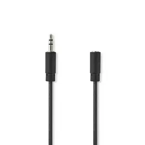 Audio cable Nedis CAGL22050BK100 — 10 m, 3.5 mm female to 3.5 mm male, CCS conductor, nickel/gold contacts, black