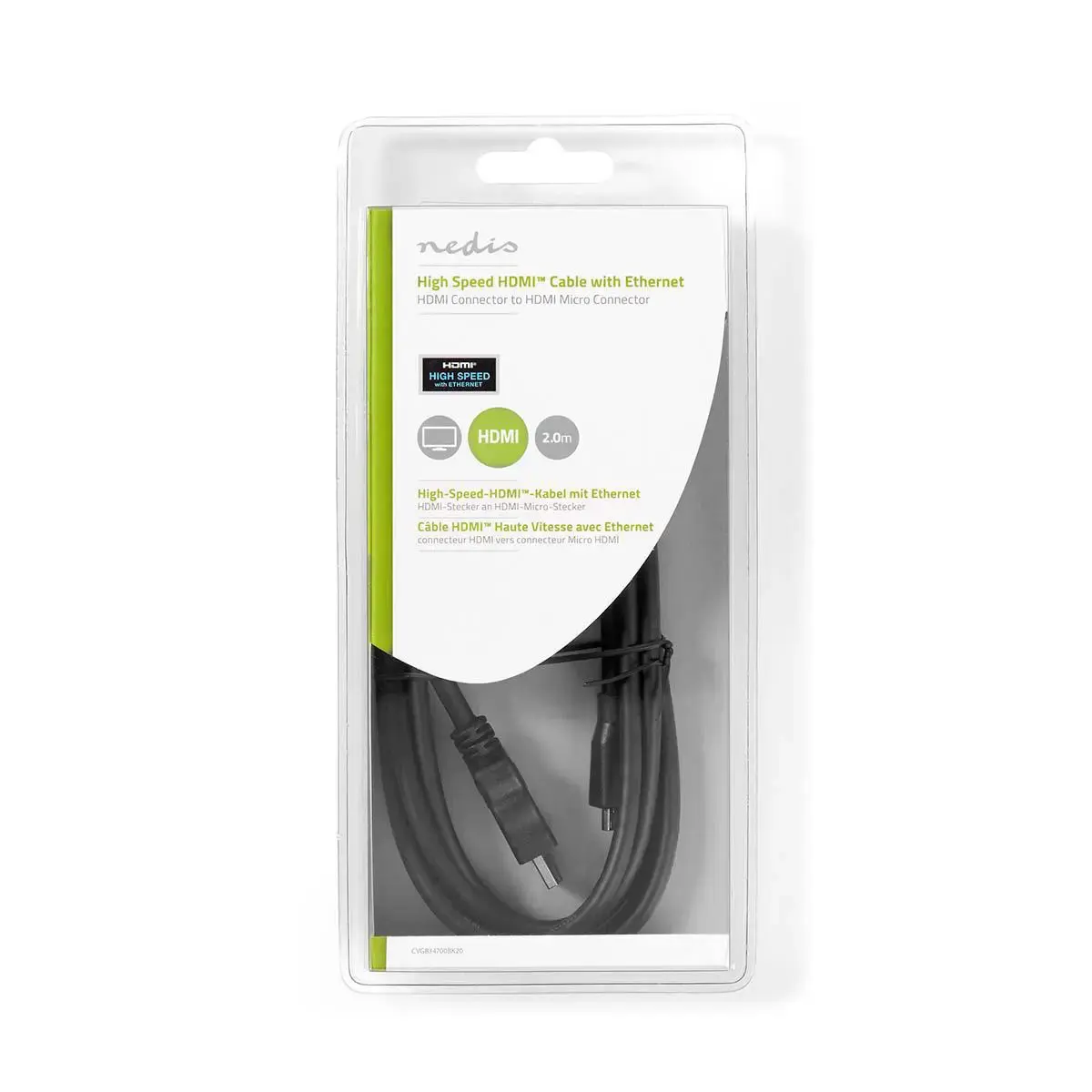 HDMI kabelis Nedis CVGB34700BK20 — 2 m Photo 2