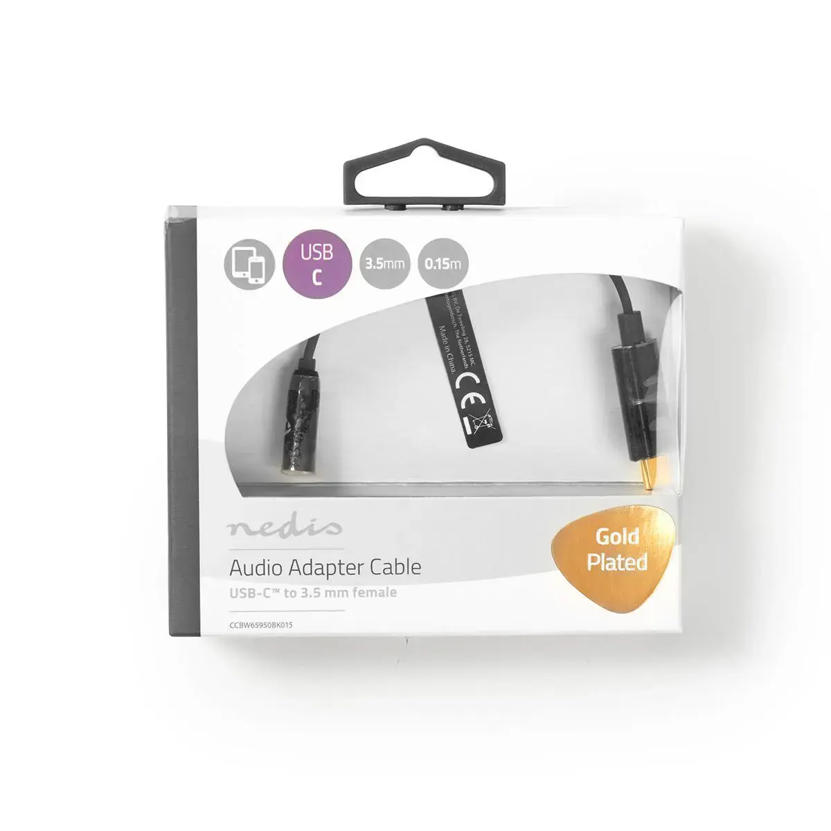 Nedis CCBW65950BK015 audio kabelis 3,5 mm–USB‑C 0,15 m Photo 5