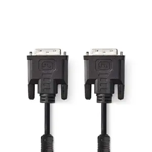 DVI-I cable Nedis CCGP32050BK20 — 2 m, DVI-I to DVI-I, 8 mm diameter, black