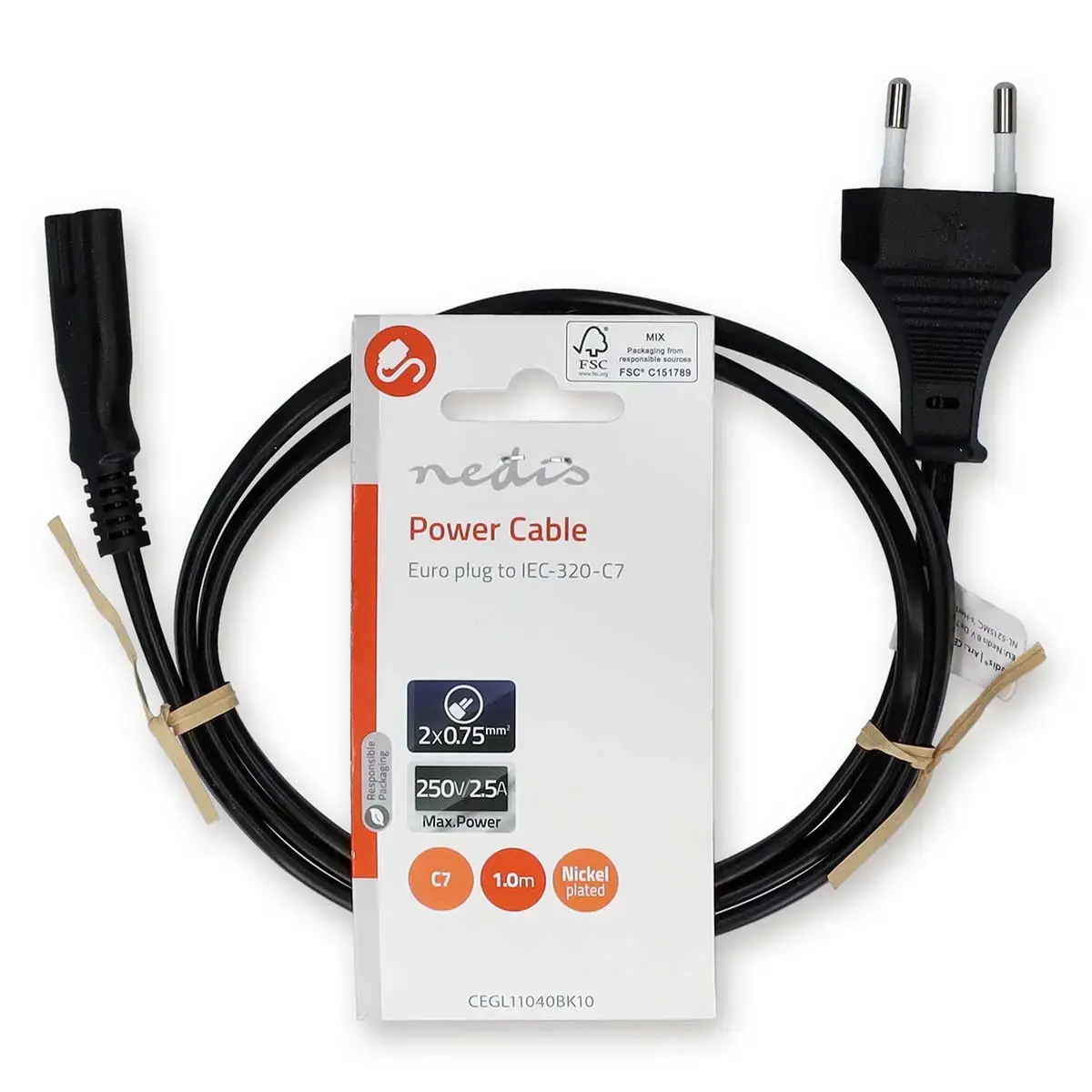 Кабель питания Nedis CEGL11040BK10 — 1 м C7 Photo 3
