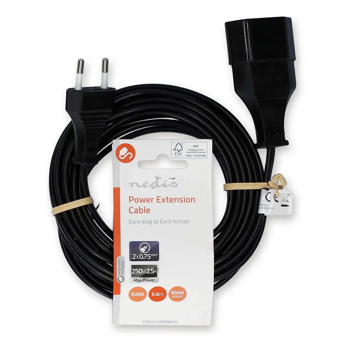 Power cable Nedis CEGL11085BK50 5 m Photo 3