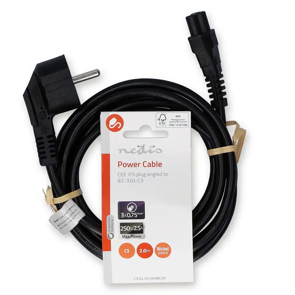 Сетевой кабель Nedis CEGL10100BK20 — 2 м C5 Photo 3