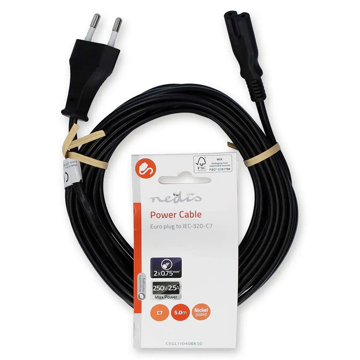 Силовой кабель Nedis CEGL11040BK50 — 5 м, C7 Photo 3