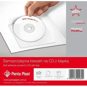 Pašlīmējošs CD kabata Panta Plast 290111 — līmplēve viena kompaktdiska glabāšanai