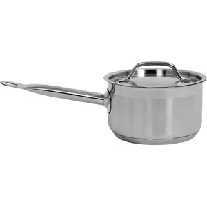 Saucepan YATO YG-00060 — round satin steel, 1.9 L, Ø16 cm, H95 mm, wall 0.8 mm
