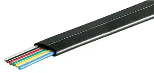 Телефонный плоский кабель GOOBAY 6-жильный AWG 28 CCA, бухта 100 м, чёрный