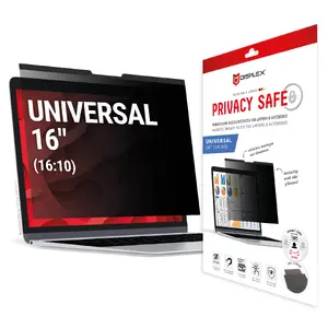 Privacy filter e.v.i. Displex PRIVACY SAFE magnetic 2-way for 16" (16:10) laptop / notebook, frameless, glossy/matt, 3H