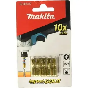 Screwdriver Bits Makita set, PZ2 x 25 mm impact bits, 5 pieces