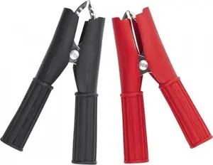 Insulated Crocodile Clip 30A Black, 80 mm length, No name
