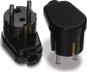 Leņķa izjaucama Schuko spraudne Volteo VT-301-0025, 2P+PE 16A 250V, melna