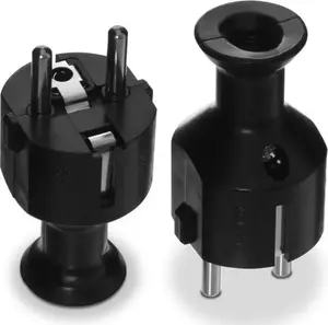 Вилка Volteo WTYCZKA PROSTA ROZBIERALNA UNI-SCHUKO 2P+Z 16A 250V чёрная