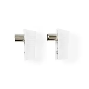 Coaxial connector Nedis CSGB40995WT — 2 pcs, male-to-male, blister pack