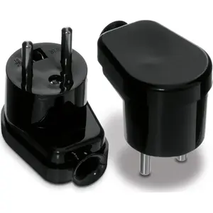 Leņķveida izjaucama spraudņa Volteo VT-301-0015, 2P+Z, 16A 250V, melna