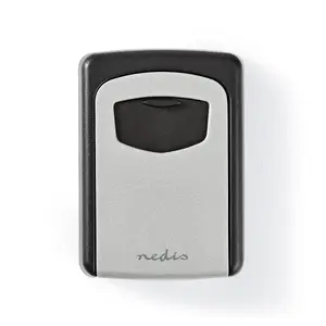 Настенный сейф Nedis KEYCC01GY — алюминиевый, кодовый замок, 90×40×120 мм, чёрно/серебристый
