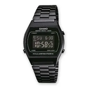 Rokassprādzes pulkstenis CASIO B640WB-1BEF — unisex elektronisks, nerūsējošā tērauda korpuss, 35×38.9×9.4 mm, melns, CR2016 akumulators