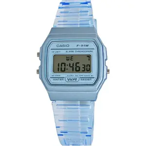 Digitālais pulkstenis CASIO F-91WS-2EF unisex — сигналizācija, hronometrs, apgaismojums, ūdensizturība