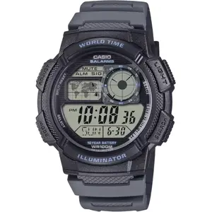 Digitālais pulkstenis EDIFICE AE-1000W-8AVEF — daudzfunkcionāls rokas pulkstenis ar pasaules laiku un 10 gadu bateriju