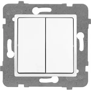 ROSA double rocker switch, white, 2-gang wall switch