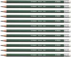 Карандаши Staples STABILO Othello HB шестигранные 3 мм грифель, упак. 12, зелёные