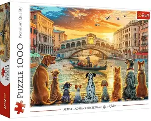 Пазл TREFL Puzzle 1000 Pieski w Wenecji — 1000 деталей, картонные элементы, размеры готовой картины не указаны