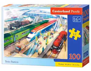 Jigsaw puzzle Castorland B-111190 — Train theme, 100 pieces, 470×330 mm, age 6+