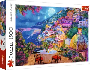 Jigsaw Puzzle TREFL Randka w Positano 1500 pieces — scenic illustration, adult/teen puzzle