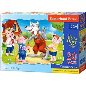 Пазл Castorland «Три поросёнка» — 20 больших элементов, детский макси-пазл