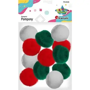 Pom-poms (80 pcs) Titanum acrylic craft pompoms set, mixed colors, 80 pieces