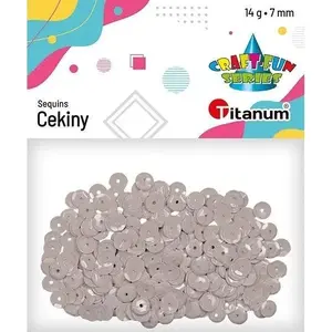 Titanum sequins 7 mm round pastel 14 g light gray