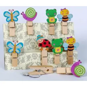 Decorative clothespins FANDY Shapes 06 — pack of decorative wooden clips for crafts and home decor