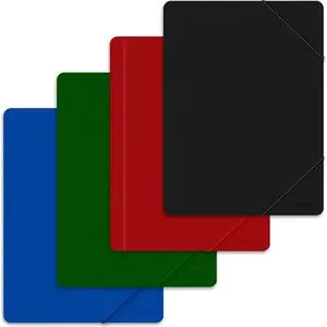 Folder with elastic band Office Products A4, polypropylene (PP), 500 micron, 3-clasp, assorted colors