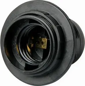 Lamp holder (socket) Unimet E27 plastic with retaining ring, black