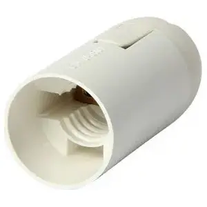 Lamp holder Unimet E14 plastic white — E14 socket, plastic construction